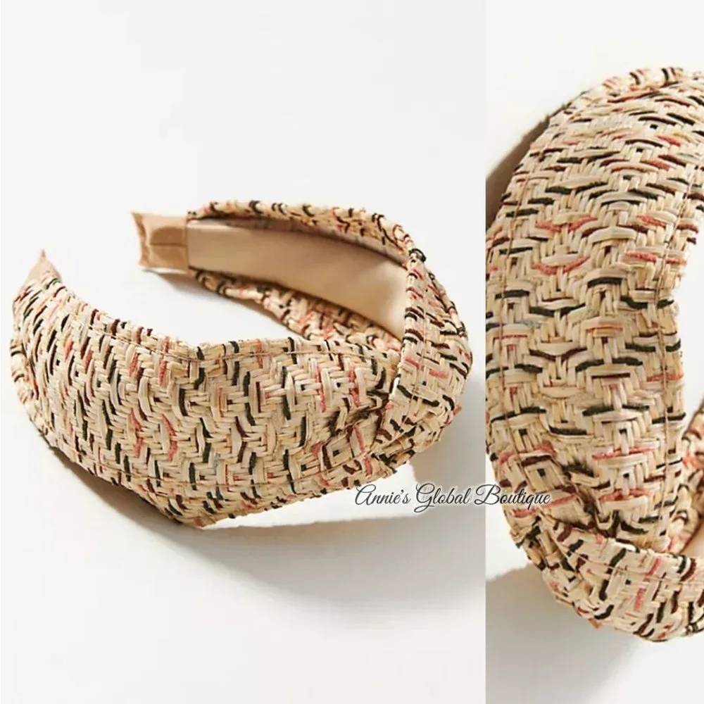 RARE NWT ANTHROPOLOGIE Zig-Zag Textured Woven Knotted Headband - Picture 12 of 16